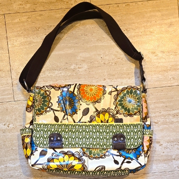 Fossil Handbags - Fossil Key-Per Stylish Floral Patterned Shoulder/Messenger/Briefcase Bag
